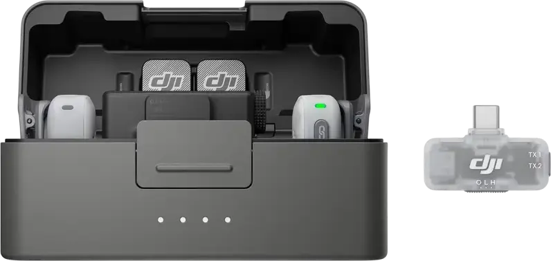 DJI Mic Mini 2 Wireless Microphone System, 2 TX and 1 RX with Charging Case, Omnidirectional, 400m Range, Bluetooth 5.3, Color: Black