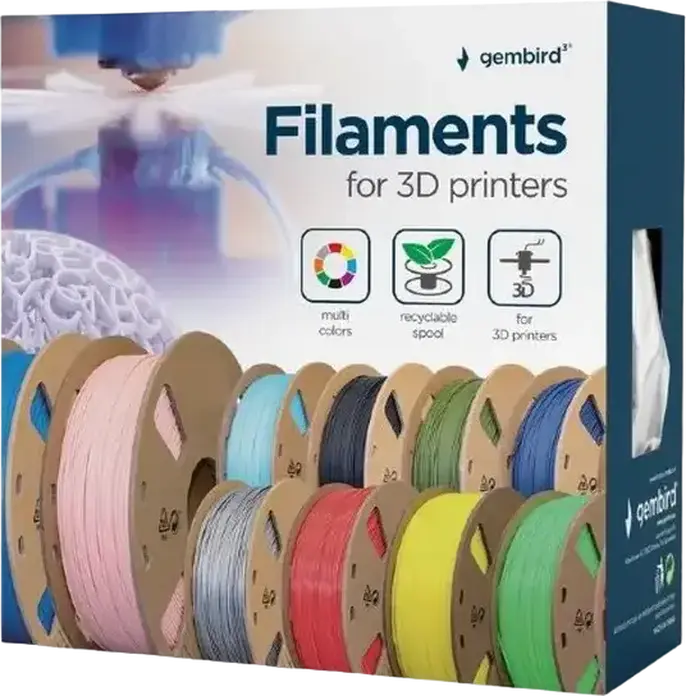 Филамент для 3D-принтера Gembird 3DP-PETG1.75-01 PETG, диаметр 1.75 мм, катушка 1 кг, высокая прочность и ударостойкость, черный