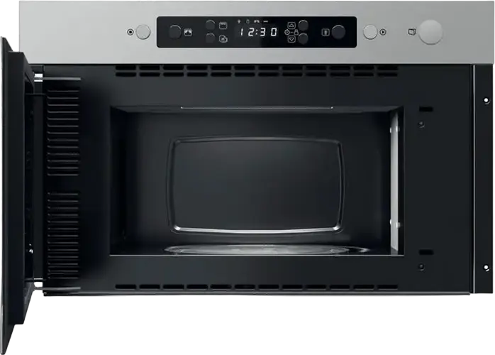 Cuptor cu microunde încorporabil Whirlpool MBNA920X cu Grill Quartz, Capacitate 22L, Putere 750W, Carcasă din Oțel Inoxidabil, Culoare Oțel Inoxidabil și Afișaj LCD