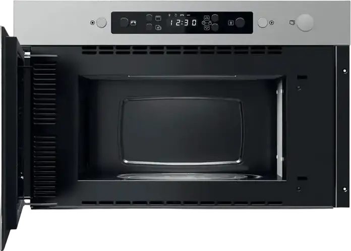Cuptor cu microunde încorporabil Whirlpool MBNA920X cu Grill Quartz, Capacitate 22L, Putere 750W, Carcasă din Oțel Inoxidabil, Culoare Oțel Inoxidabil și Afișaj LCD