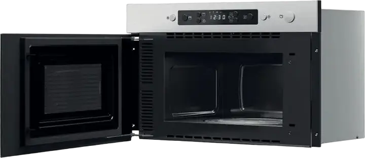 Cuptor cu microunde încorporabil Whirlpool MBNA920X cu Grill Quartz, Capacitate 22L, Putere 750W, Carcasă din Oțel Inoxidabil, Culoare Oțel Inoxidabil și Afișaj LCD