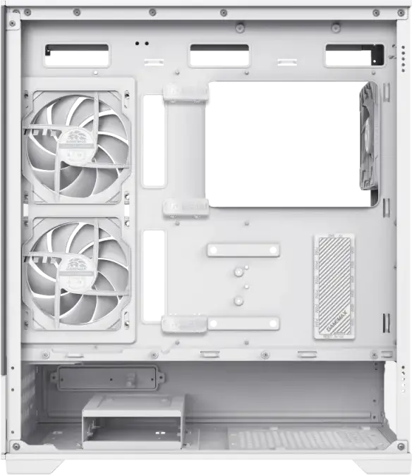 Игровой корпус Gamemax VISTA 2 AB Midi-Tower, закаленное стекло спереди и сбоку, поддержка E-ATX, ARGB вентиляторы, USB-C, PWM хаб, белый