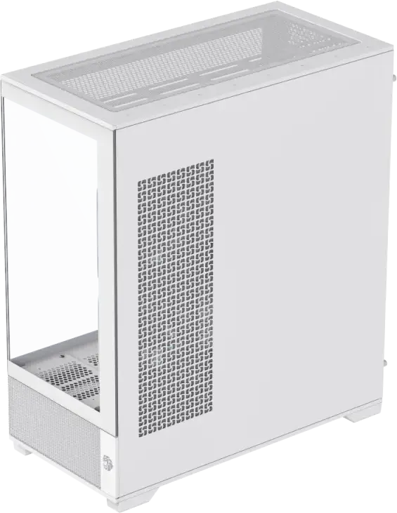 Игровой корпус Gamemax VISTA 2 AB Midi-Tower, закаленное стекло спереди и сбоку, поддержка E-ATX, ARGB вентиляторы, USB-C, PWM хаб, белый