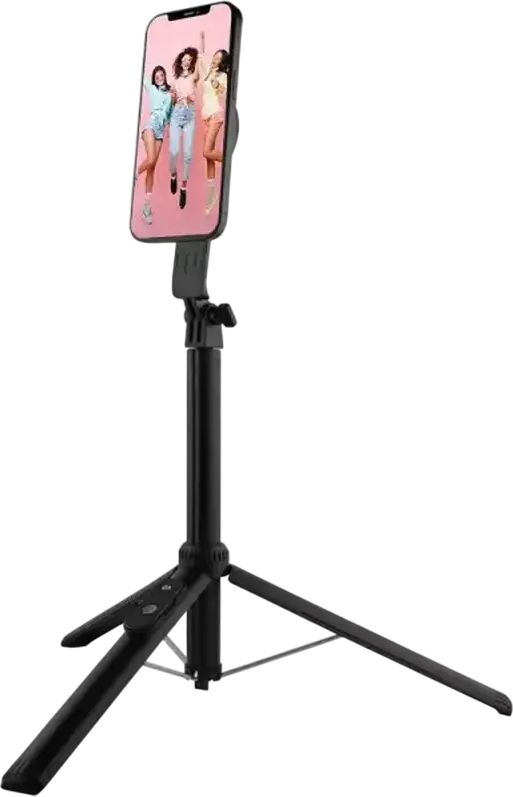 Proove Magnet Stick Pro Selfie Stick si Tripod 2-in-1, Prindere Hibrida Magnetica si Mecanica, Telecomanda Bluetooth, Lungime Maxima 1540mm, Aluminiu, Negru