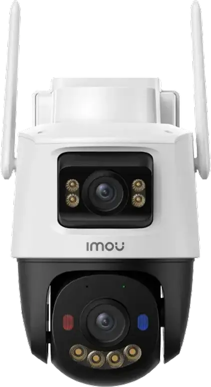 Imou Cruiser Dual Dual-Lens Security Camera, 2880x1620 Resolution, PTZ and Fixed Lens, AI Human and Vehicle Detection, IP66 Weatherproof, White, with Solar Panel