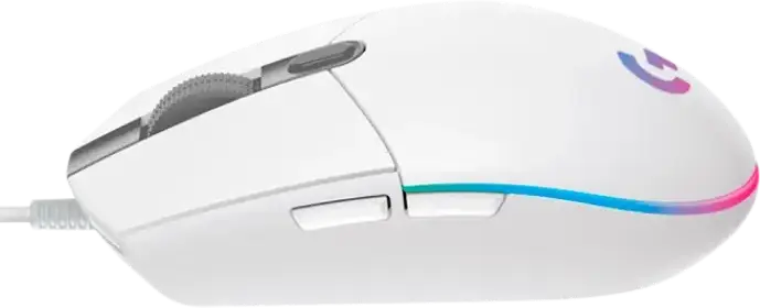 Logitech G102 LIGHTSYNC Wired Gaming Mouse, White, Symmetrical Ambidextrous Design, 8000 DPI Sensor, 6 Programmable Buttons, RGB LIGHTSYNC, 85g