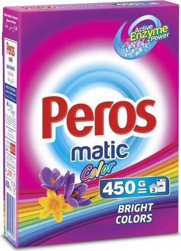PEROS Detergent praf automat 3 kg, ambalaj moale Bright Colors / rufe colorate / roz /1742