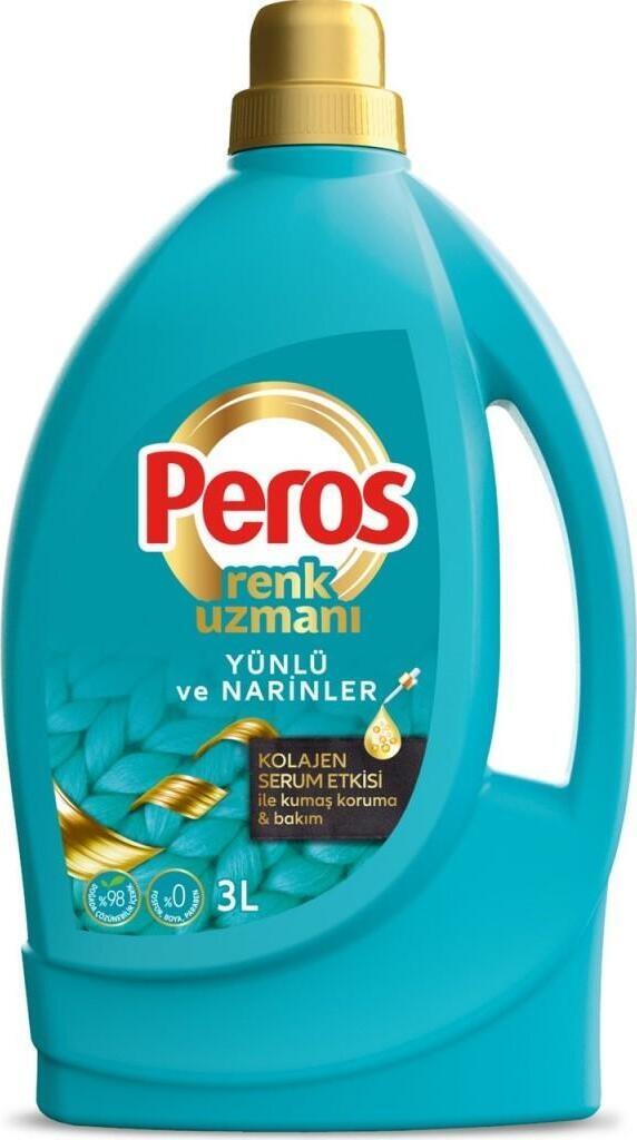 PEROS Detergent lichid p/u spalare automat si manual 3000 ml (Pentru lina  si tesaturi delicate)