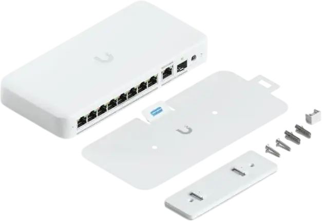Ubiquiti UniFi Flex 2.5G PoE Switch USW-Flex-2.5G-8-PoE, 8x 2.5GbE PoE++ Ports, 10G SFP+/RJ45 Uplink, 60Gbps Switching Capacity, Compact NDAA Compliant