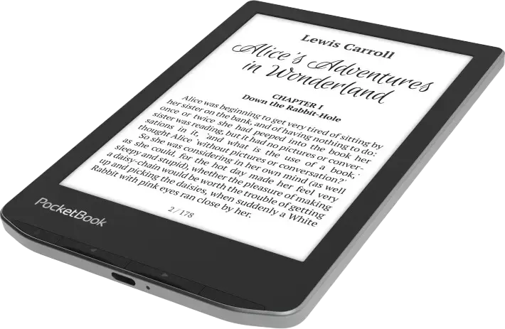 PocketBook Verse 629 (PB629) 6-inch E Ink Carta 1200 eBook Reader, 8GB Memory, SMARTlight Adjustable Lighting, Multi-Touch, Wi-Fi, USB-C, Mist Grey