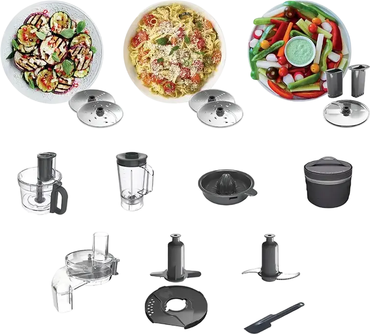 Kenwood MultiPro Express FDP65.820SI Food Processor 1000W, 3L Plastic Bowl, Silver, with Blender, Citrus Press, Slicing Discs and Dough Tool