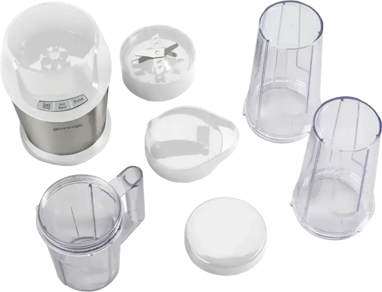 Blender Nutritie Gorenje BN1000E, 1000W, Bol Tritan 0.75L, Lama din Otel Inoxidabil cu 6 Puncte, Cruntare Ghea, Mod Pulse, Otel Inoxidabil si Alb