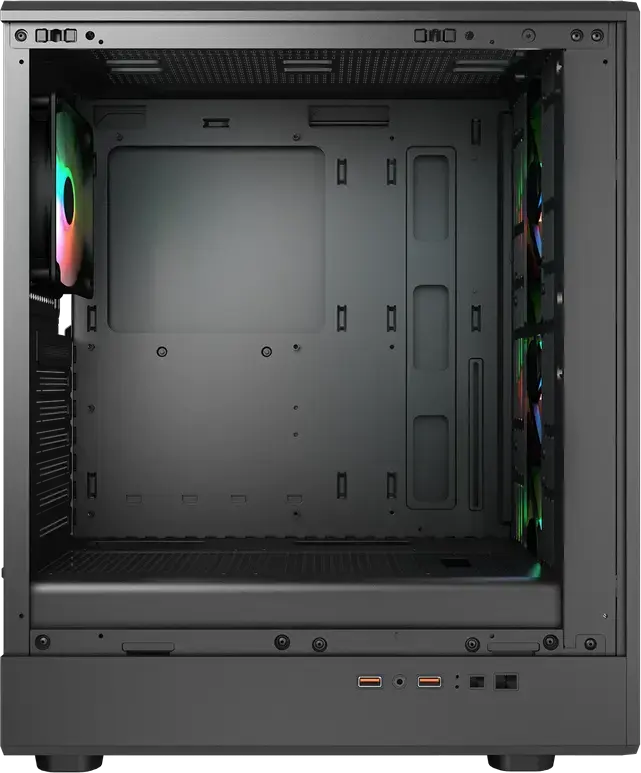 Carcasa PC Cougar Airface Pure RGB Mid Tower CGR-2GA5B-RGB, Fata Plasa Perforata, Panou Lateral Sticla Temperata, 4 Ventilatoare 120mm RGB, ATX, Negru
