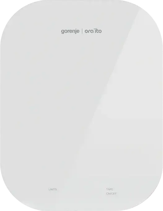 Gorenje Ora-ito KT10 ORAB Electronic Kitchen Scale, 10kg Capacity, 1g Precision, Tempered Glass Platform, Digital LCD Display, Tare Function, White
