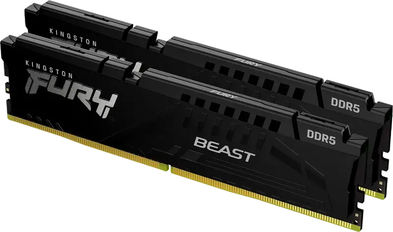 Оперативная память Kingston FURY Beast DDR5 32ГБ Комплект (2x16ГБ) 6000МГц CL30 KF560C36BBE2K2-32, Intel XMP 3.0, AMD EXPO, Низкопрофильный радиатор, Черный