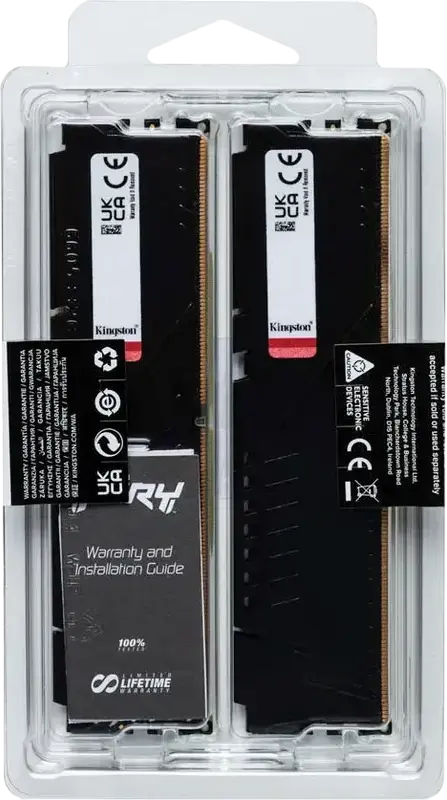 Оперативная память Kingston FURY Beast DDR5 32ГБ Комплект (2x16ГБ) 6000МГц CL30 KF560C36BBE2K2-32, Intel XMP 3.0, AMD EXPO, Низкопрофильный радиатор, Черный
