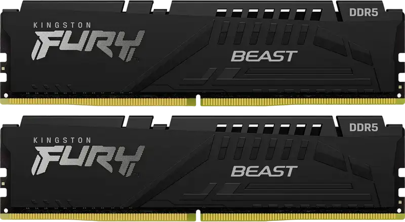 Оперативная память Kingston FURY Beast DDR5 32ГБ Комплект (2x16ГБ) 6000МГц CL30 KF560C36BBE2K2-32, Intel XMP 3.0, AMD EXPO, Низкопрофильный радиатор, Черный