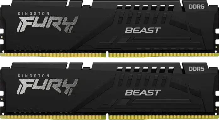 Оперативная память Kingston FURY Beast DDR5 32ГБ Комплект (2x16ГБ) 6000МГц CL30 KF560C36BBE2K2-32, Intel XMP 3.0, AMD EXPO, Низкопрофильный радиатор, Черный