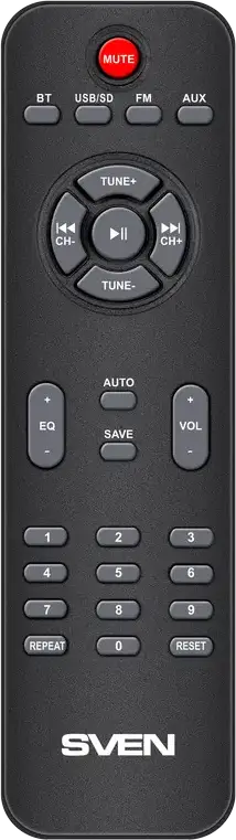 SVEN MS-1821 2.1 Multimedia Speaker System, 44W RMS Power, Bluetooth, FM Radio, USB, SD Card, MDF Wood Case, LED Display, Remote Control, Black