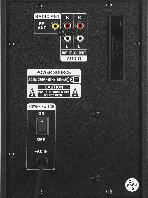 SVEN MS-1821 2.1 Multimedia Speaker System, 44W RMS Power, Bluetooth, FM Radio, USB, SD Card, MDF Wood Case, LED Display, Remote Control, Black