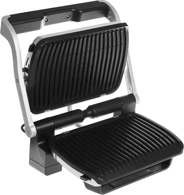 Электрический гриль Tefal OptiGrill Initial GC706D34 2000Вт, 6 автоматических программ, 5 уровней прожарки, съемные антипригарные панели, черный серебристый