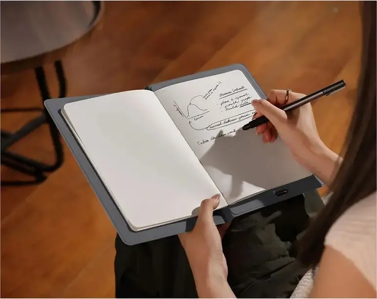 XP-Pen Note Plus Digital Notebook Smart Notepad A5 Real-time Handwriting Capture 8192 Pressure Levels PH18 EMR Stylus Bluetooth 5.3 Vegan Leather Grey