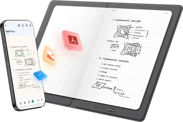 XP-Pen Note Plus Digital Notebook Smart Notepad A5 Real-time Handwriting Capture 8192 Pressure Levels PH18 EMR Stylus Bluetooth 5.3 Vegan Leather Grey