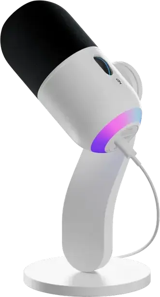 Logitech Yeti GX Dynamic RGB Gaming Microphone, White, Supercardioid Polar Pattern, 48kHz/96kHz Sample Rate, 24-bit, USB Connectivity, LIGHTSYNC RGB