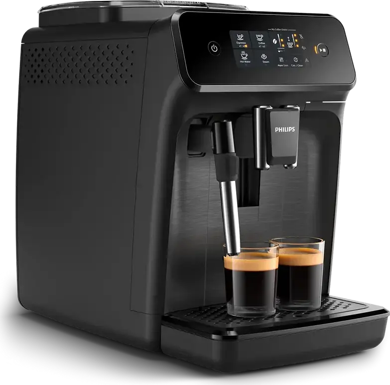 Philips EP1220/00 1200 Series Fully Automatic Espresso Machine, 1500W, 15 Bar, Ceramic Grinder, Manual Milk Frother, 1.8L Tank, Black