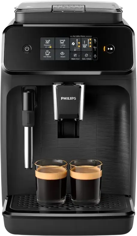 Philips EP1220/00 1200 Series Fully Automatic Espresso Machine, 1500W, 15 Bar, Ceramic Grinder, Manual Milk Frother, 1.8L Tank, Black