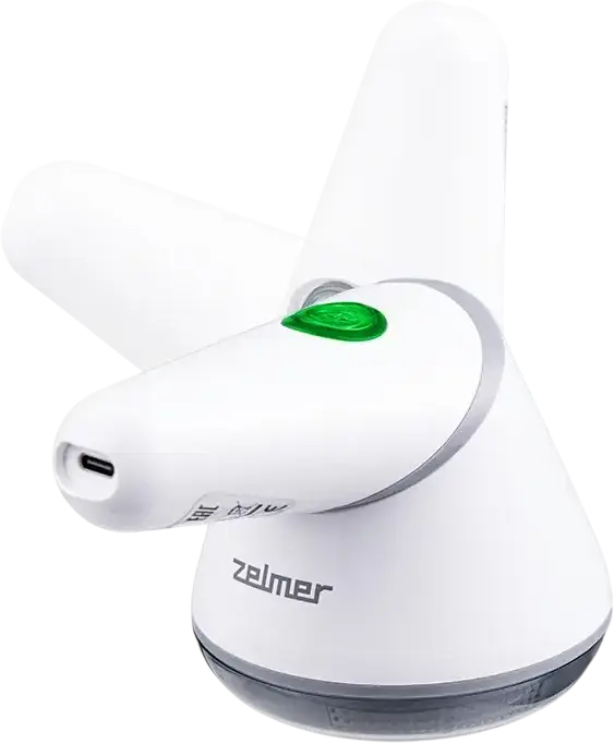 Zelmer ZLR0002 EasyLint Rechargeable Fabric Shaver and Lint Remover, USB Type-C Charging, White