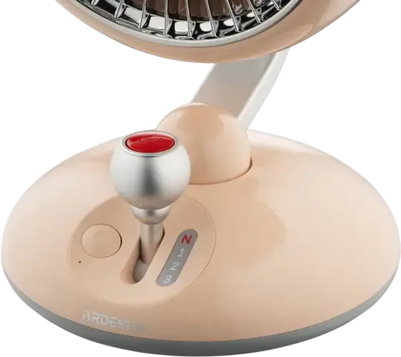 Ardesto AviaFan FT-F3600BG Rechargeable Desktop Fan, 3600mAh Li-ion Battery, 3 Speed Levels, Horizontal Oscillation, LED Backlight, Beige