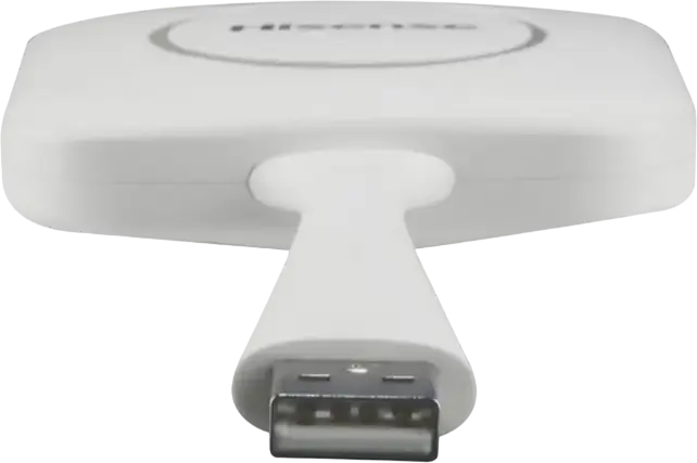 Dongle de transmitere wireless Hisense HT002A, Rezolutie FHD 60Hz, IC RK3036, USB 2.0 Type-A, Plug and Play pentru iOS Android Windows Mac, Alb