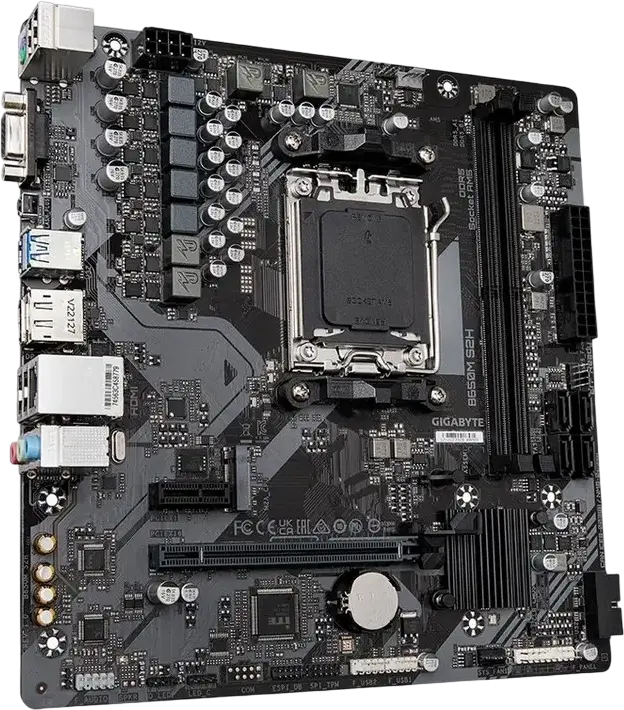 Placa de baza Gigabyte B650M S2H Micro-ATX AM5 AMD B650 DDR5 192GB 6400MHz OC PCIe Gen4 M.2 pentru Ryzen Serii 7000 8000 9000 HDMI DisplayPort VGA