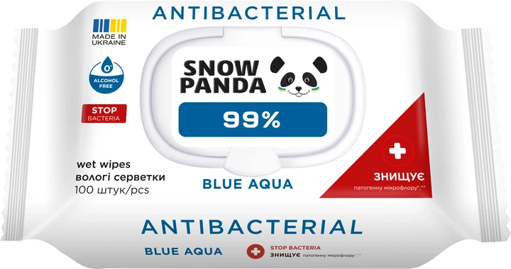 Снежная Панда PANDA Салфетки влажные для рук и тела 99% с антимикробным действием 100 шт