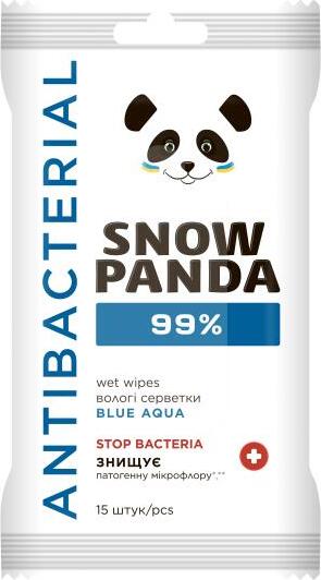 Снежная Панда PANDA Салфетки влажные для рук и тела 99% с антимикробным действием 15шт