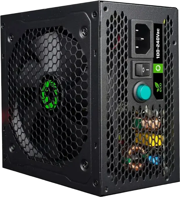 Gamemax VP-800 800W Power Supply, 80 Plus Bronze Efficiency, ATX 12V 2.31, RGB LED Lighting, 120mm Hydraulic Fan, Non-Modular PSU