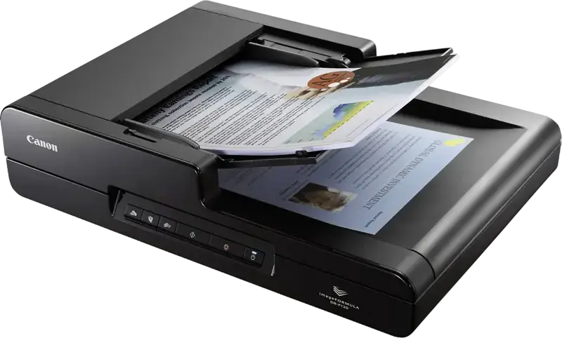 Canon imageFORMULA DR-F120 Desktop Flatbed Scanner with 50-Sheet ADF, Duplex Scanning, 600 dpi Optical Resolution, USB 2.0, Black