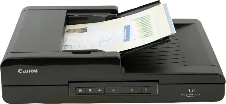 Canon imageFORMULA DR-F120 Desktop Flatbed Scanner with 50-Sheet ADF, Duplex Scanning, 600 dpi Optical Resolution, USB 2.0, Black