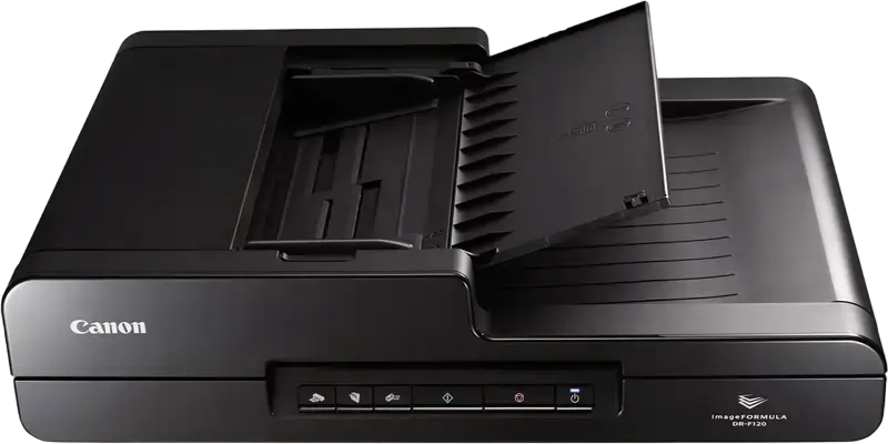 Canon imageFORMULA DR-F120 Desktop Flatbed Scanner with 50-Sheet ADF, Duplex Scanning, 600 dpi Optical Resolution, USB 2.0, Black