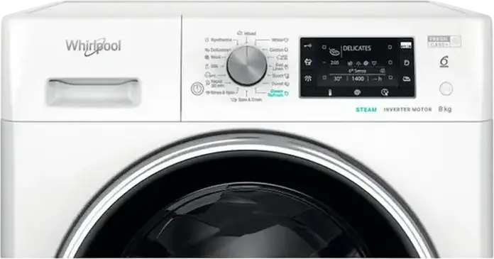 Стиральная машина Whirlpool FFD 8489 BCV EE с фронтальной загрузкой 8 кг, 1400 об/мин, инверторный двигатель, 6th Sense, Steam Hygiene, класс A