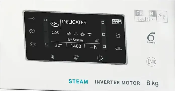 Стиральная машина Whirlpool FFD 8489 BCV EE с фронтальной загрузкой 8 кг, 1400 об/мин, инверторный двигатель, 6th Sense, Steam Hygiene, класс A