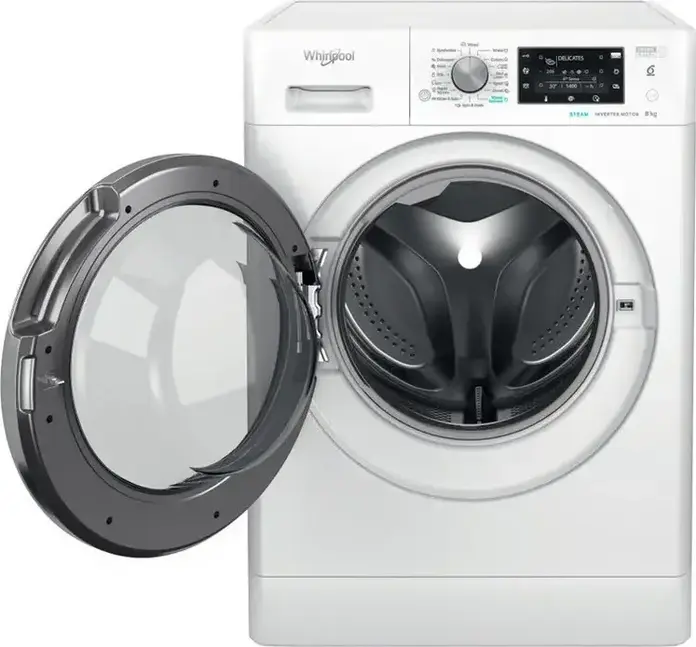 Стиральная машина Whirlpool FFD 8489 BCV EE с фронтальной загрузкой 8 кг, 1400 об/мин, инверторный двигатель, 6th Sense, Steam Hygiene, класс A