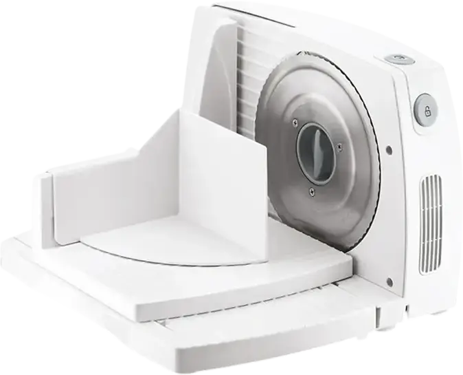Feliator electric Zelmer ZFS1016, 150W, lama din otel inoxidabil 170mm, reglaj grosime taiere 0-15mm, carcasa plastic alb, picioare antiderapante
