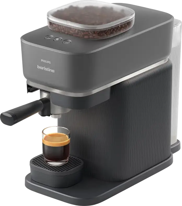 Philips BAR300/60 Baristina Semi-Automatic Espresso Machine with Built-in Grinder, Automatic Tamping, 1.2L Water Tank, 1550W, Black