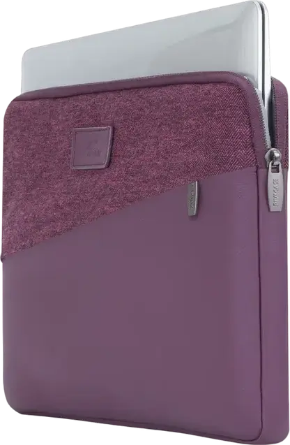Husa pentru laptop RivaCase Egmont 7903 pentru laptopuri de pana 13.3 inch, MacBook Air 13, MacBook Pro 13, iPad Pro 12.9, Piele Artificiala si Tweed, Rosu