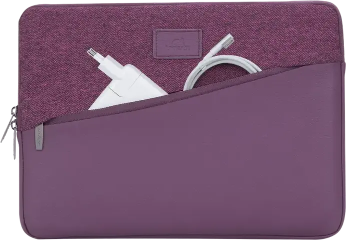 Husa pentru laptop RivaCase Egmont 7903 pentru laptopuri de pana 13.3 inch, MacBook Air 13, MacBook Pro 13, iPad Pro 12.9, Piele Artificiala si Tweed, Rosu