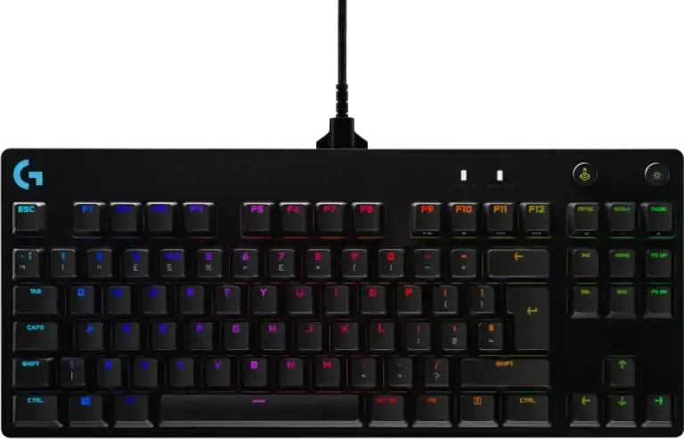 Logitech G Pro Mechanical Gaming Keyboard, Tenkeyless TKL, GX Blue Clicky Switches, LIGHTSYNC RGB, Wired USB, 920-009392, Black