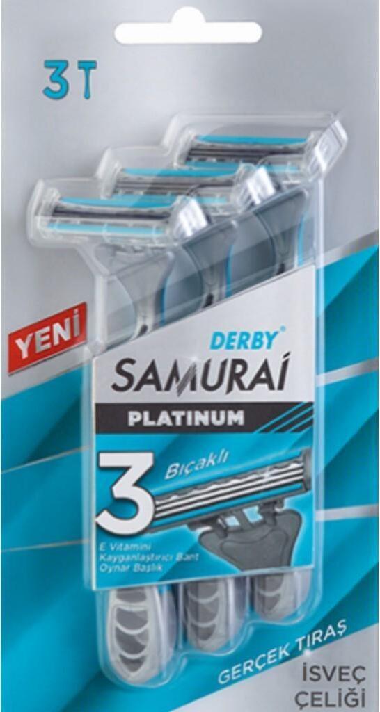 DERBY SAMURAI3 PLATINUM Aparat p/u ras de unica folosinta 3 lame  3 buc  blister /5847 /105020302