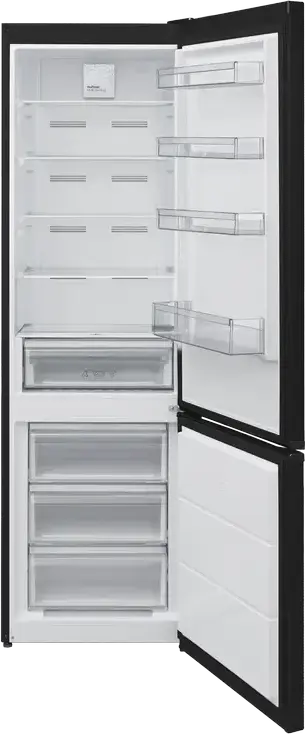 Frigider Combinat OZON OZ-NFN383EGIDFI-EU, No Frost Congelator Jos, Volum Net 367L, Control Electronic, Culoare Dark Inox Black, Inaltime 200cm